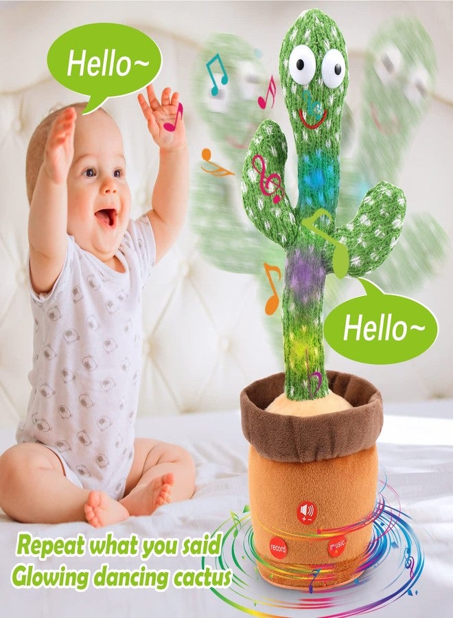 labato Dancing Cactus Talking Cactus Toy, Singing Cactus Mimicking Toy for Baby Boy, Electronic Plush Toy Repeating What You Say, Glowing Cactus Recording Toy for Stress Relief /Interacting with Kids - Image 4